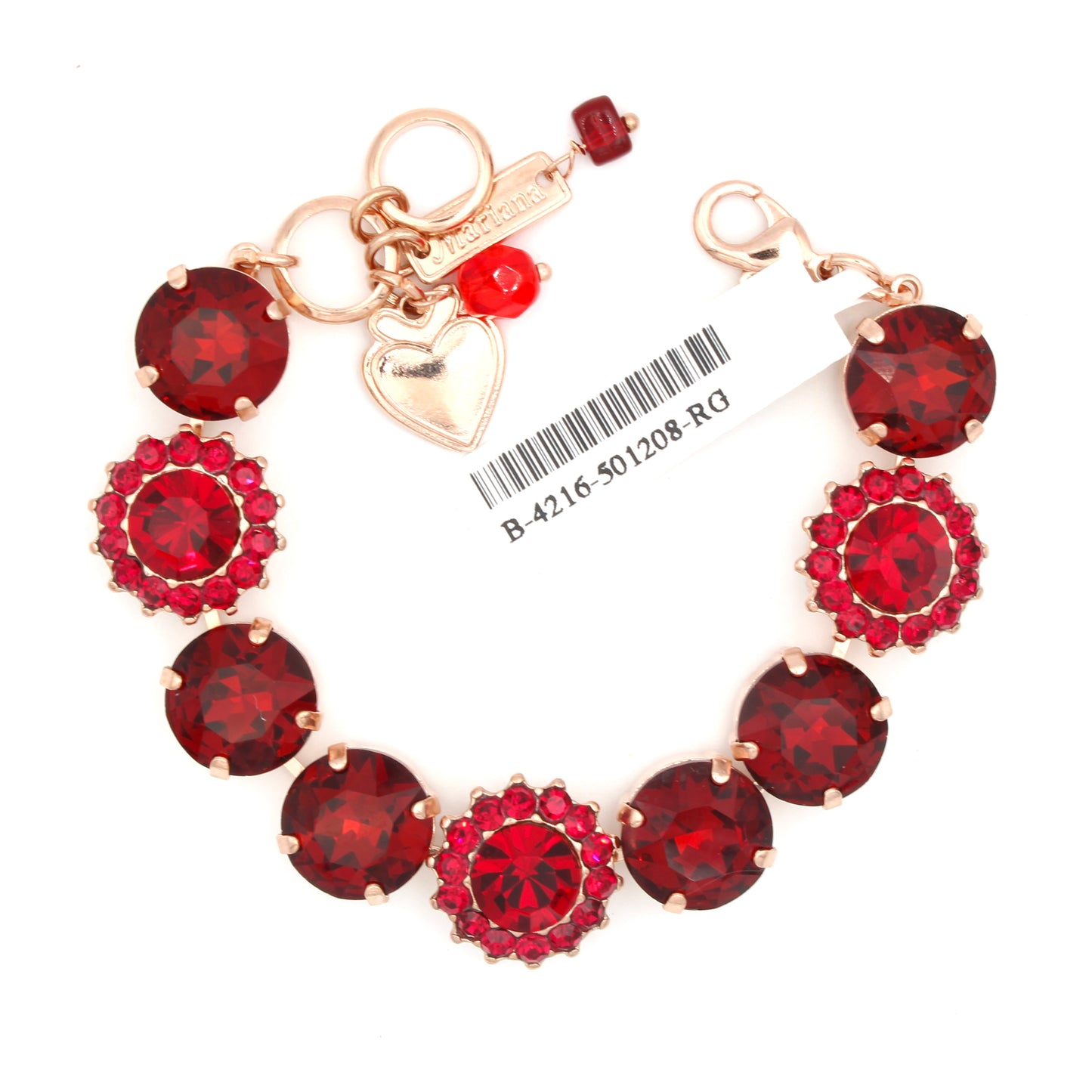 Ruby and Siam Red Extra Luxurious Bracelet in Rose Gold - MaryTyke's
