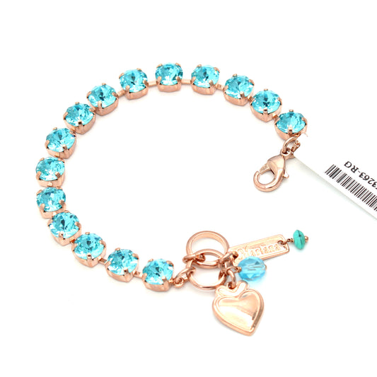 Light Turquoise Medium Everyday Bracelet in Rose Gold