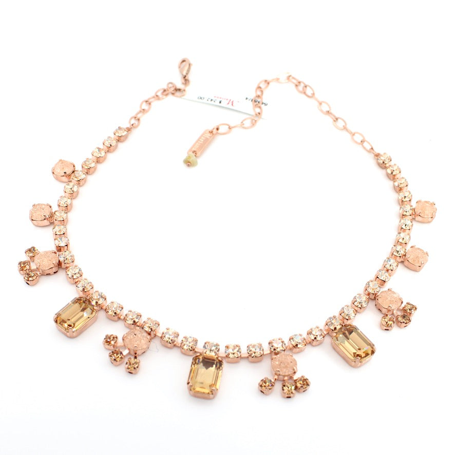 Desert Rose Variety Drop Necklace in Rose Gold