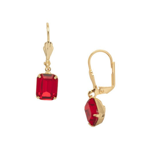 Emmy Dangle Earring in Cranberry with Bright Gold finish by Sorrelli