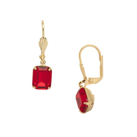 Emmy Dangle Earring in Cranberry with Bright Gold finish by Sorrelli - MaryTyke's