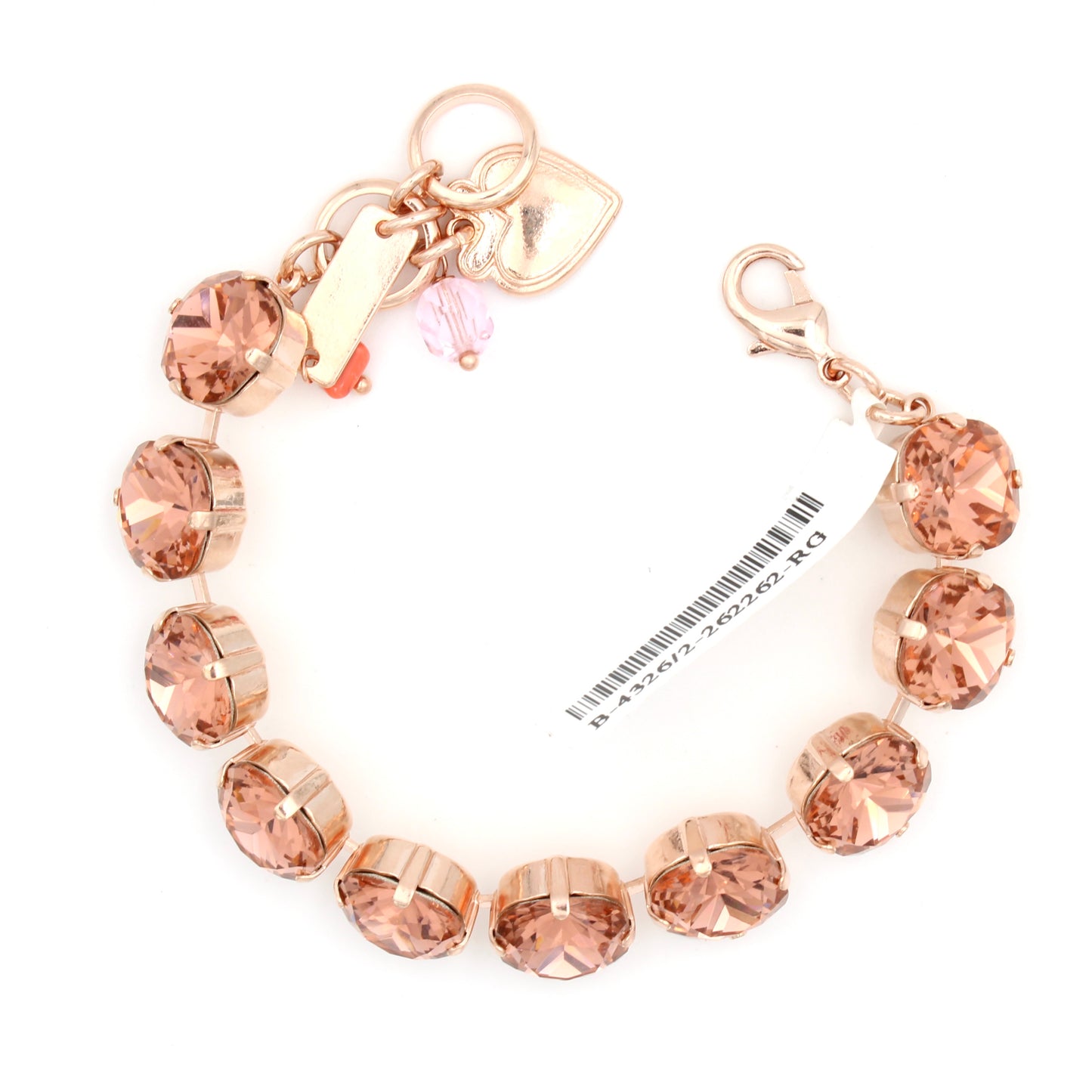 Rose Peach Lovable Cushion Cut Bracelet in Rose Gold - MaryTyke's