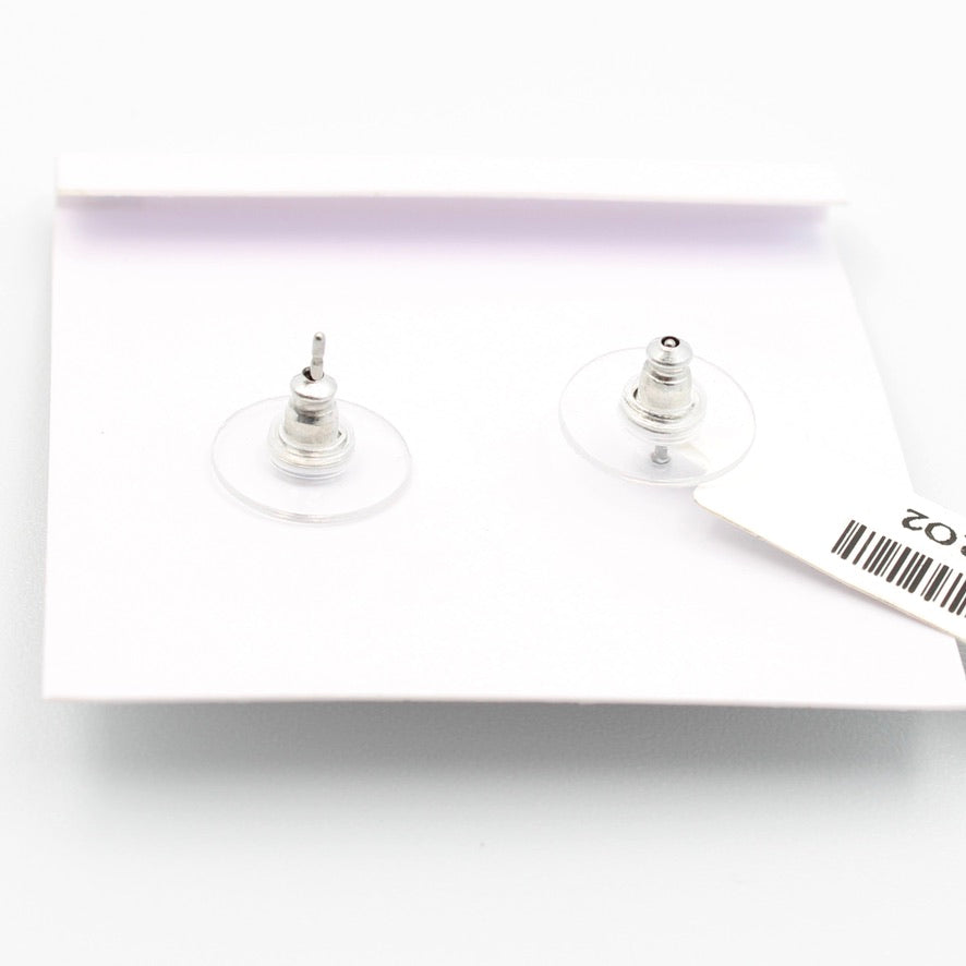 Happy Hour Oval Earrings in Rhodium -POSTS