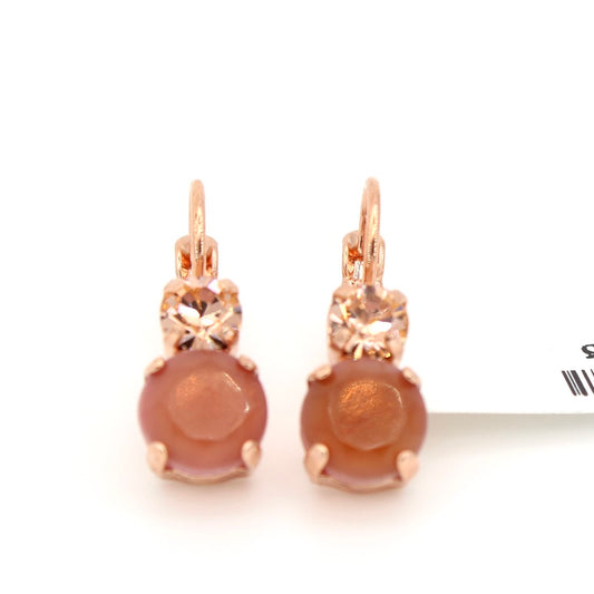 Amaretto Collection Medium Double Stone Earrings in Rose Gold