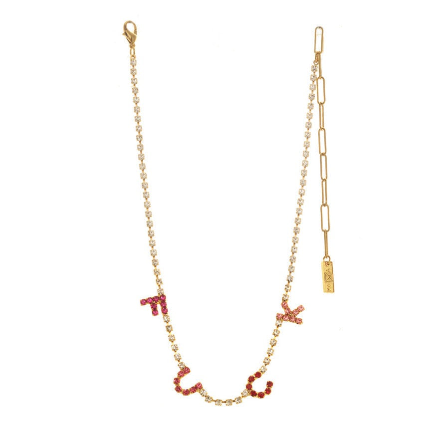 F.#.C.K.  Necklace in Pinks