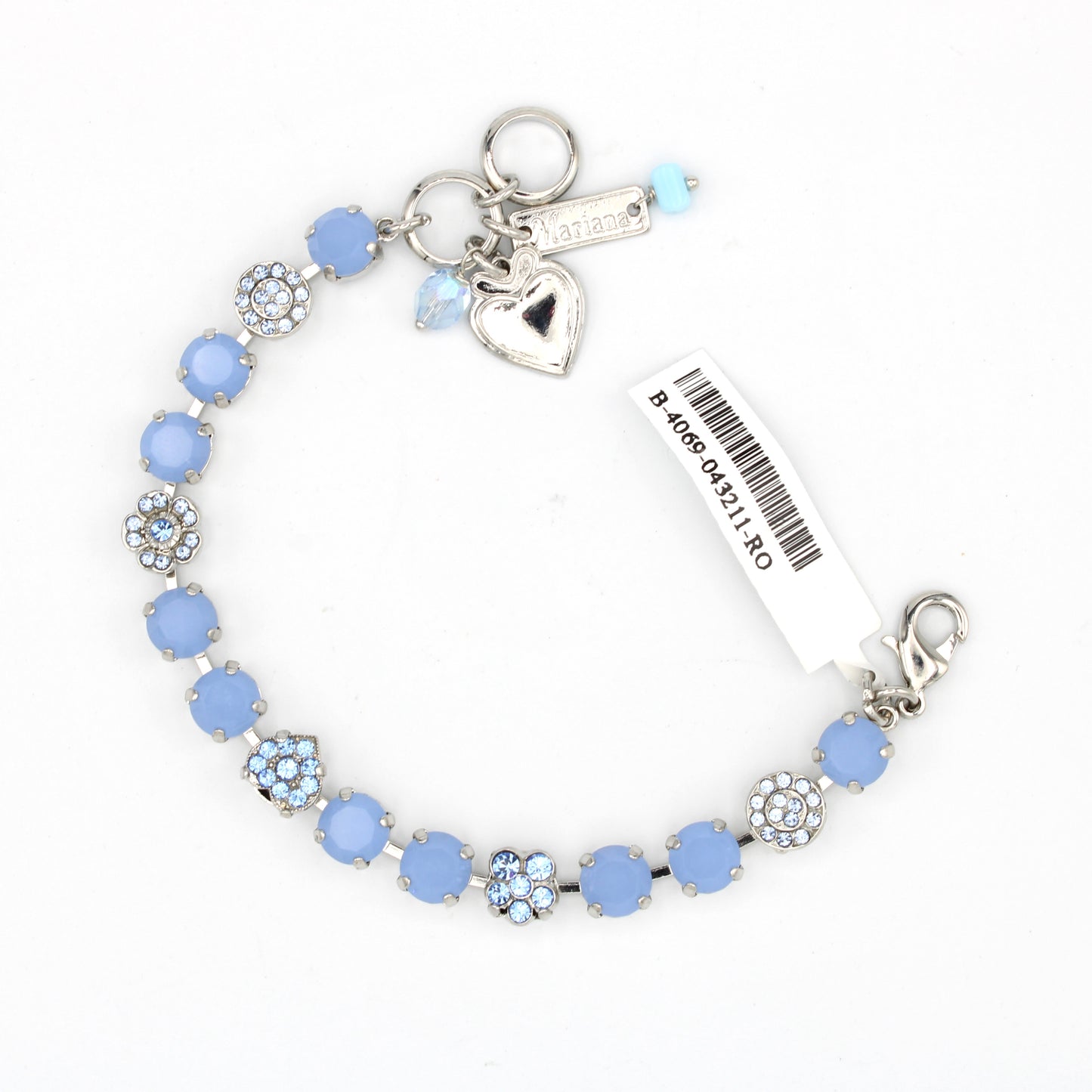 Sky Blue Opal Medium Rosette and Heart Bracelet