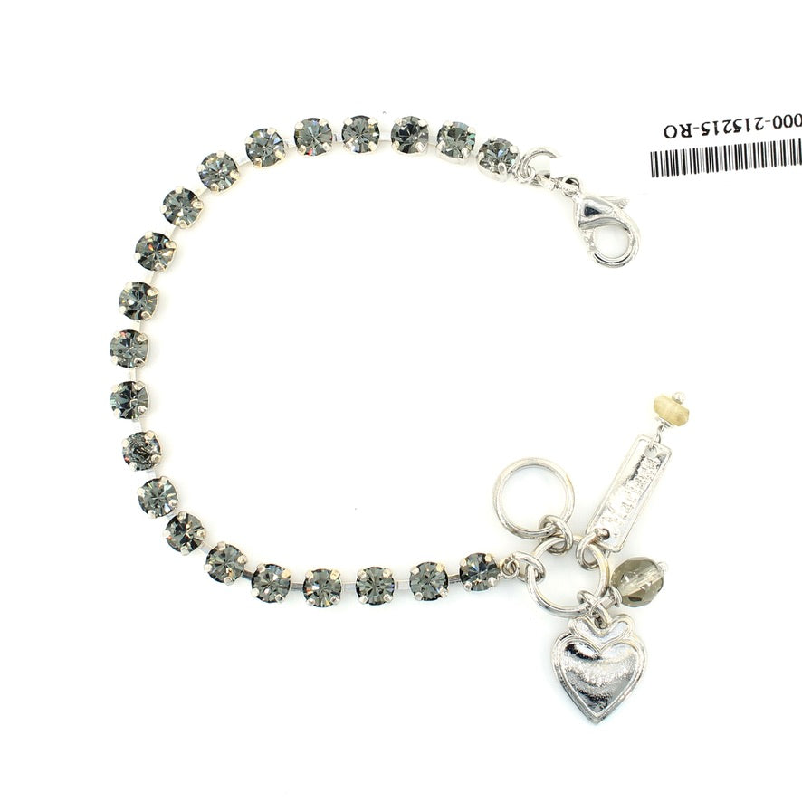 Black Diamond Petite Everyday Bracelet in Rhodium