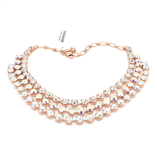 Winds of Change Stunning Triple Row Necklace in Rose Gold