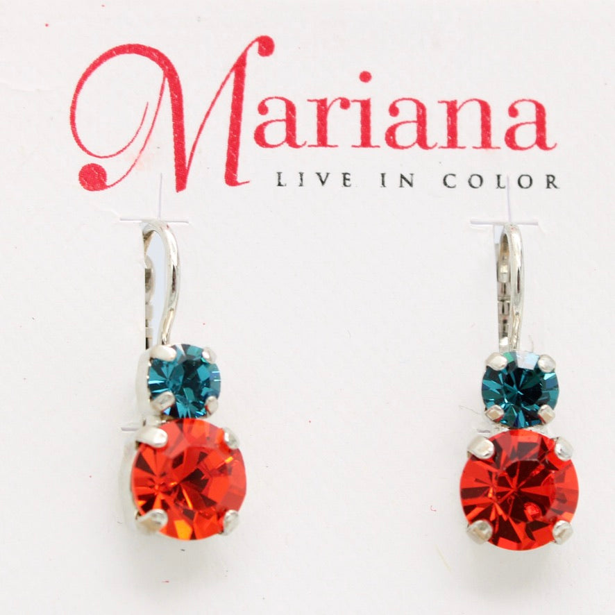 Kaleidoscope Medium Double Stone Earrings by Mariana
