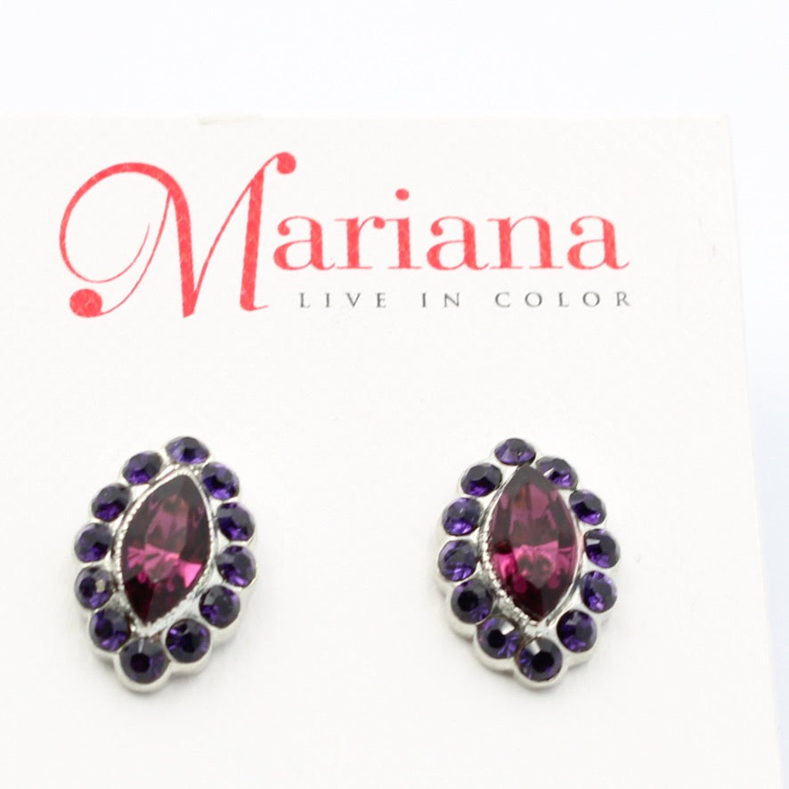 Happy Hour Oval Earrings in Rhodium -POSTS