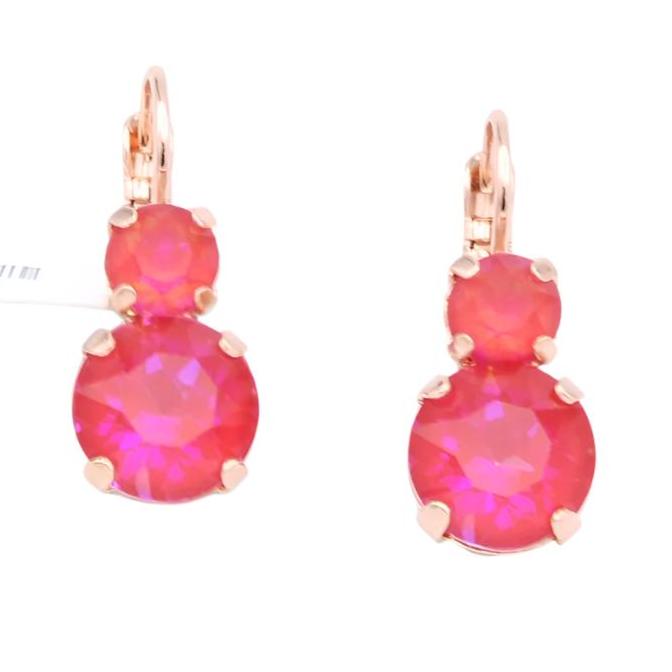 Blush Sunkissed Double Stone Earrings in Rose Gold