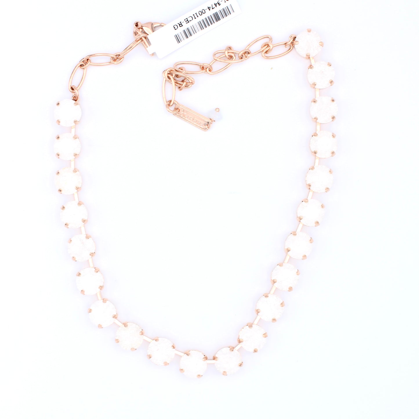 White Ice Large Round Everyday Necklace in Rose Gold