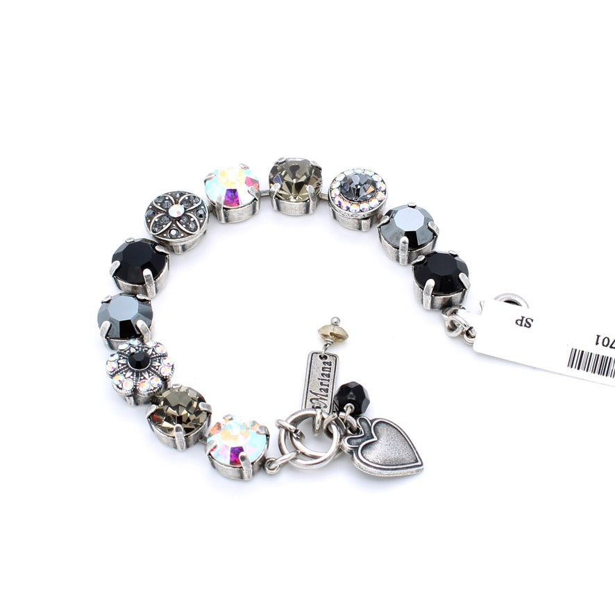 Tuxedo Collection Large Embellished Bracelet in Antique Silver