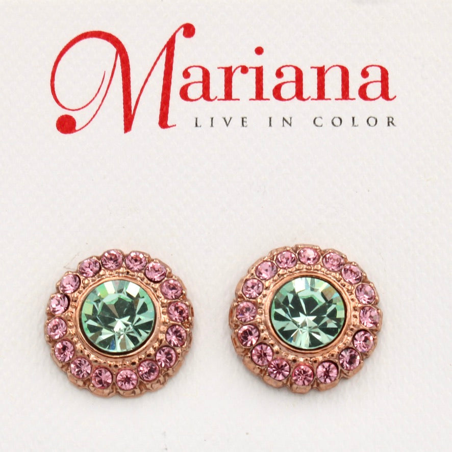 Saltwater Taffy Collection Halo Earrings in Rose Gold