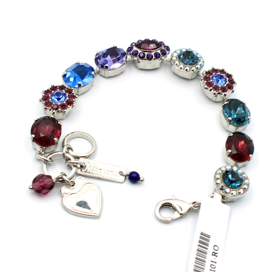 Happy Hour Large Oval Cluster Bracelet in Rhodium