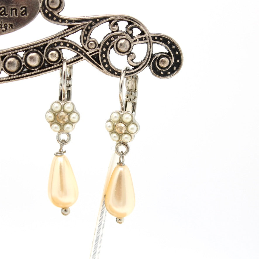Pearl Flower Drop Earrings