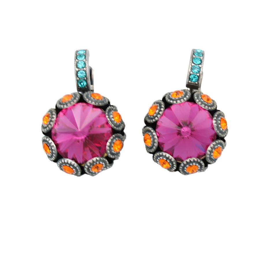 Masai Collection Large Embellished Rivoli Earrings by Mariana