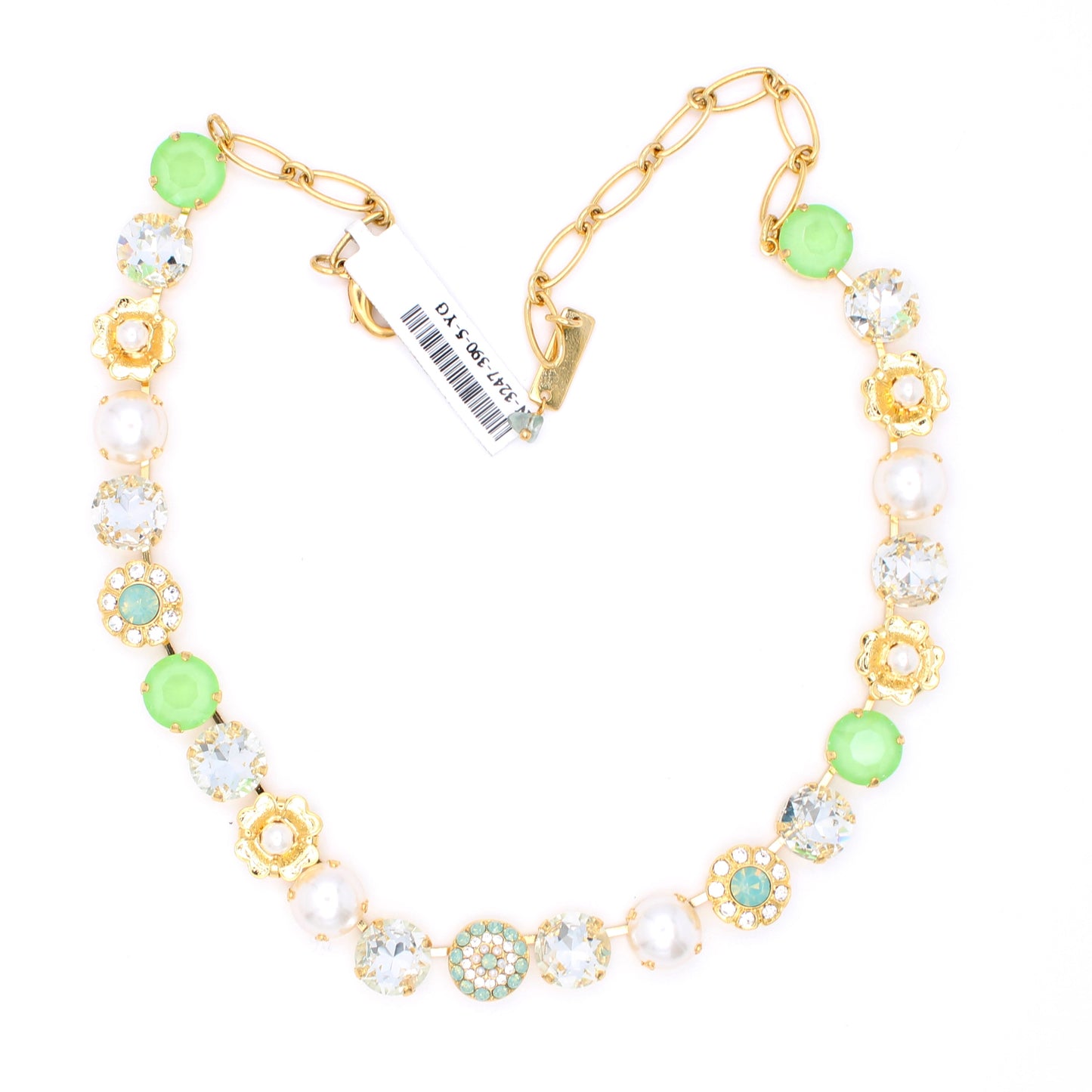 Malibu Mint Collection Large Pave and Rosette Necklace in Gold