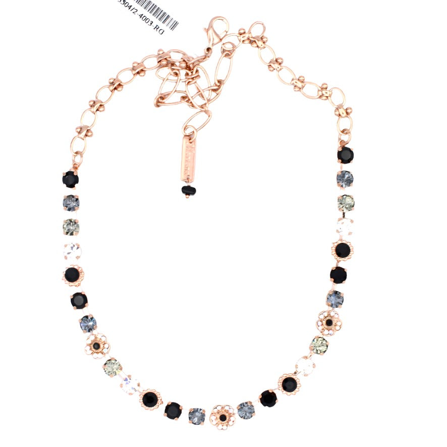 Obsidian Shores Petite Flower Cluster Necklace in Rose Gold