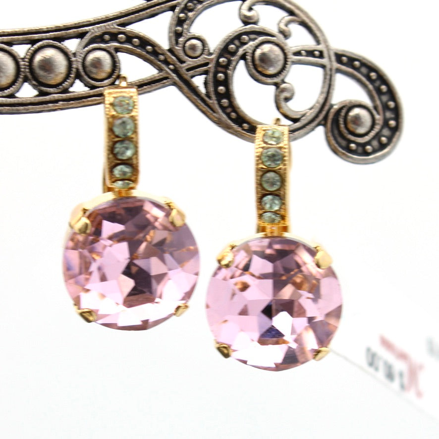 Parasol Collection Large Embellished Drop Earrings in Gold