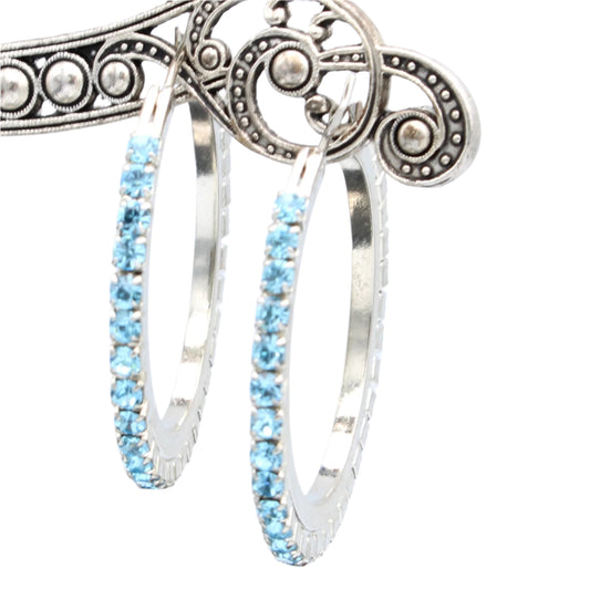 Aquamarine Hoop Earrings