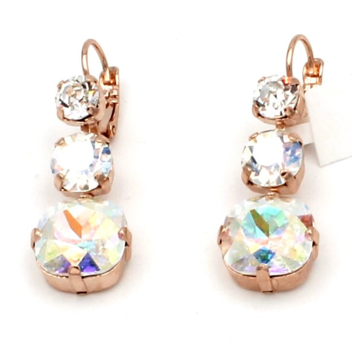 Winds of Change Trio Round and Cushion Cut Earrings in Rose Gold