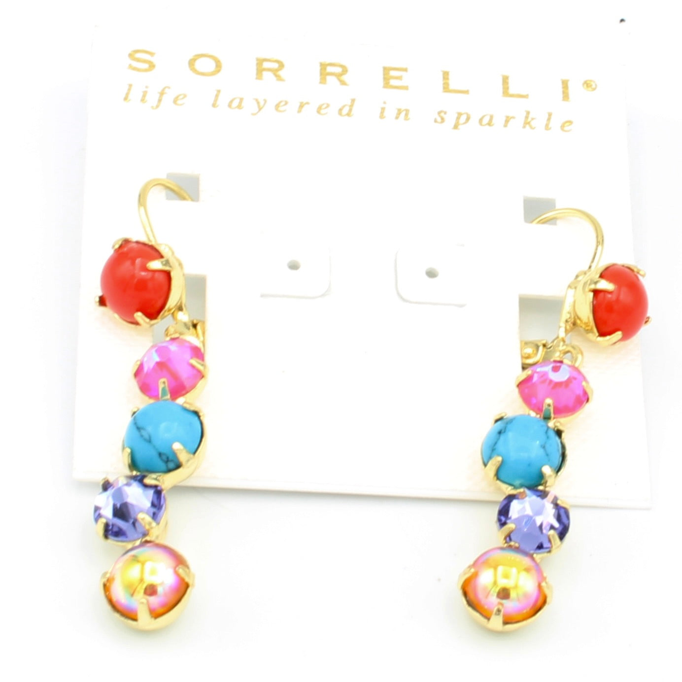 Happy Birthday Dangle Earrings in Bright Gold by Sorrelli