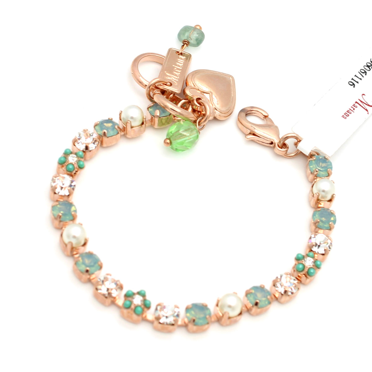 Malibu Mint Small Flower Bracelet in Rose Gold