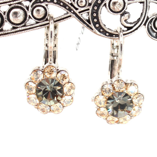 Champagne Kisses Flower Earrings in Rhodium