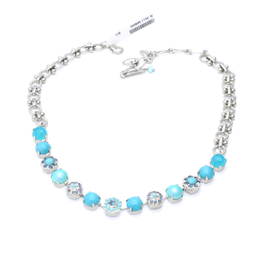 Crystal Blue Large Cluster Necklace