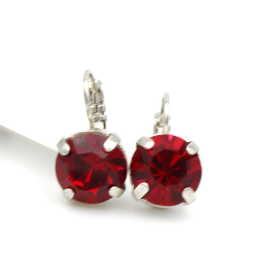 Red - Siam Lovable Round Everyday Earrings - MaryTyke's