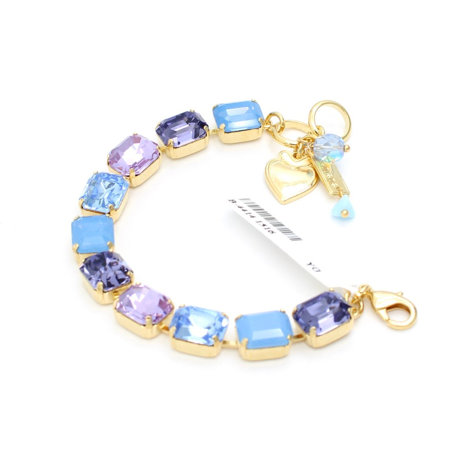 Lavender Fields Collection Emerald Cut Crystal Bracelet in Gold