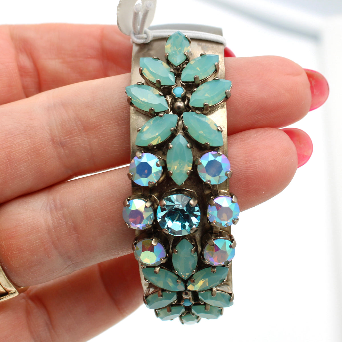 Sorrelli Floral Accent Crystal and Metal Cuff