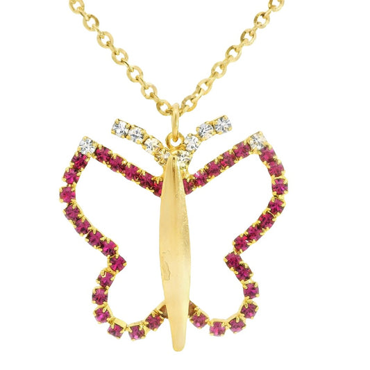 Little Butterfly Necklace in Fuchsia