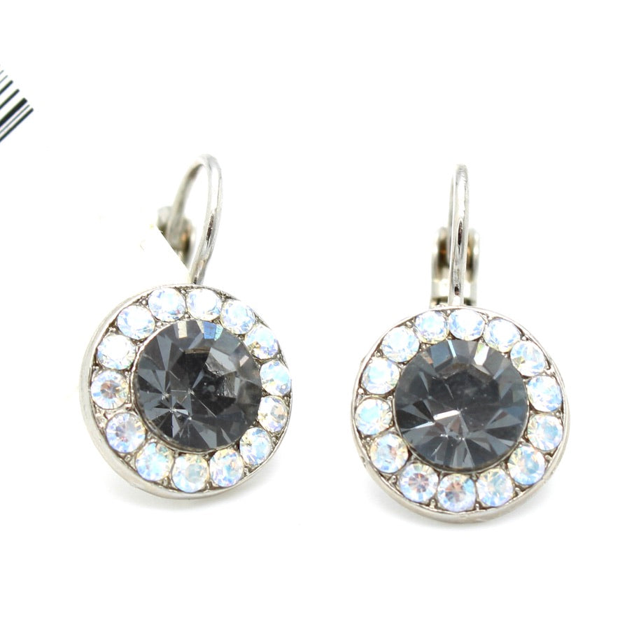 Black Orchid Large Halo Earrings by Mariana