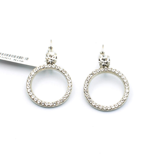 Clear Crystal Circle Earrings by Mariana in Rhodium