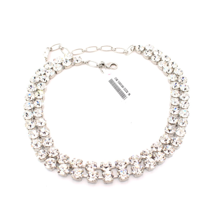 Clear Sparkly Double Strand Medium Everyday Necklace