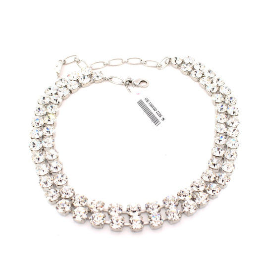 Clear Sparkly Double Strand Medium Everyday Necklace
