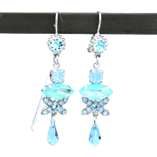 Aqua Vista Collection Long Marquise Cut Earrings