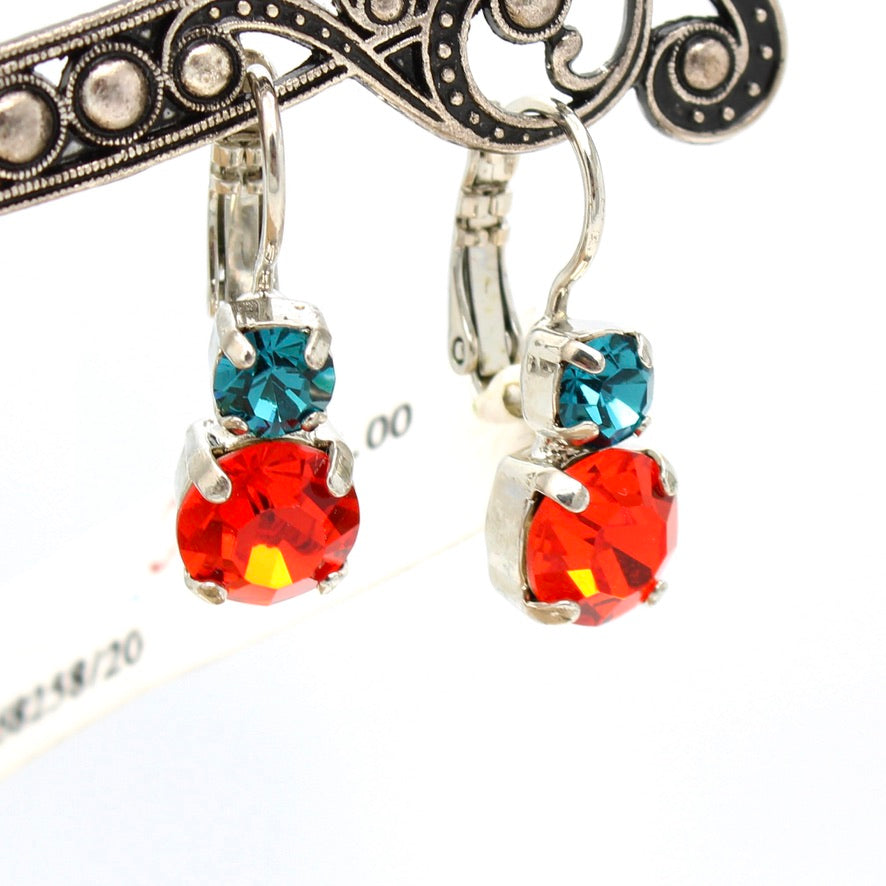 Kaleidoscope Medium Double Stone Earrings by Mariana