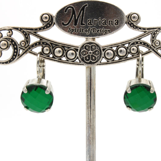 Emerald Checkerboard Cut 11MM Earrings - MaryTyke's
