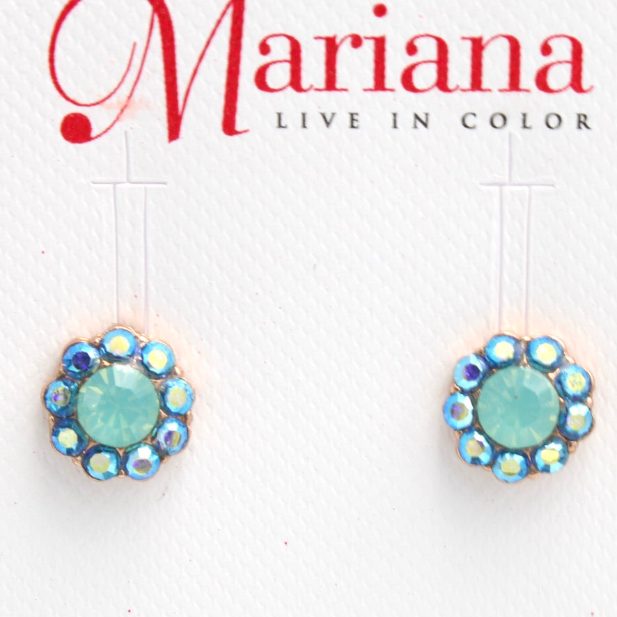 Pacific Opal Medium Post Flower Earrings in Rose Gold -STUD - MaryTyke's