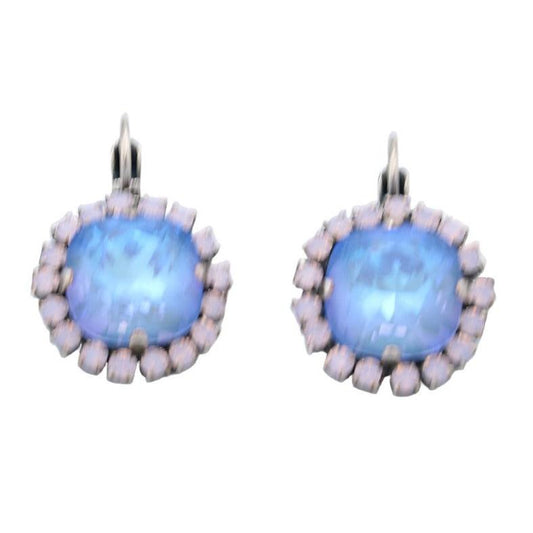 Blue Morpho Collection Large Halo Earrings in Silver