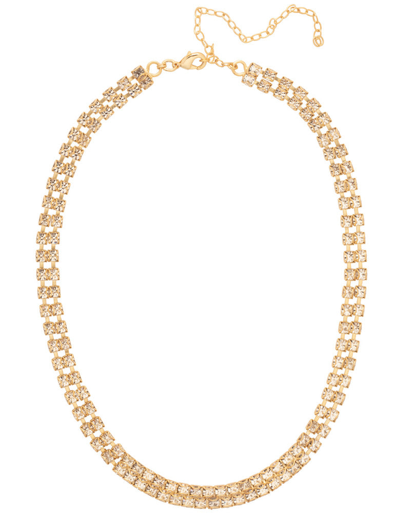 Clear Crystal Kaylyn Tennis Necklace in Gold by Sorrelli