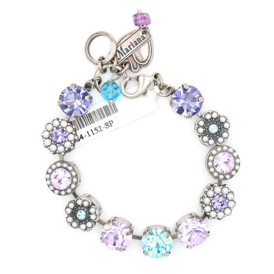 Blue Moon Collection Mixed Element Bracelet in Silver Plating
