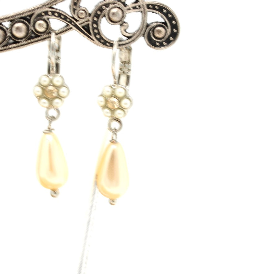 Pearl Flower Drop Earrings