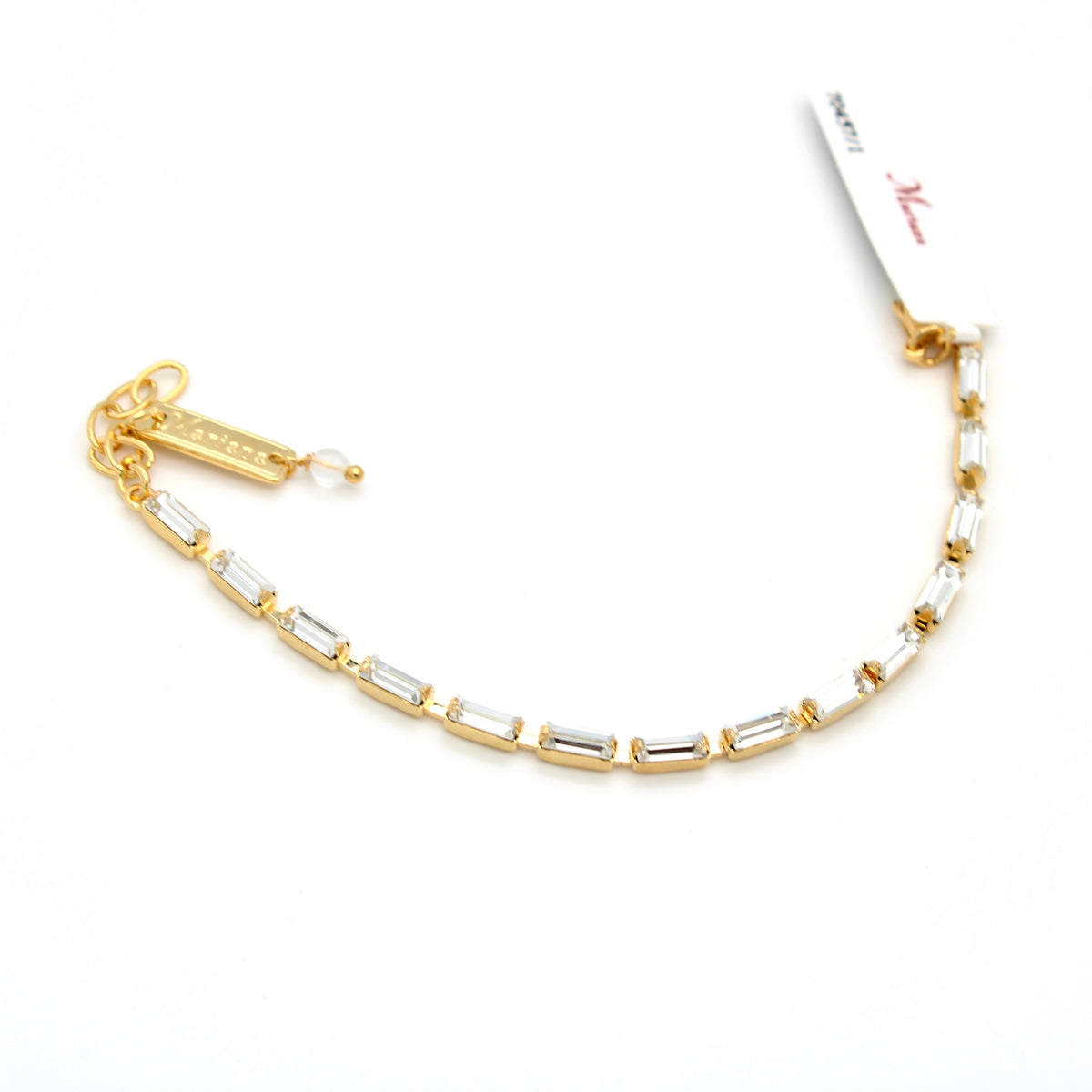 Clear Baguette Bracelet in Gold