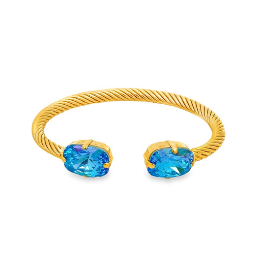 Charlotte Cuff in Aquamarine Glimmer -Rectangle by Tova