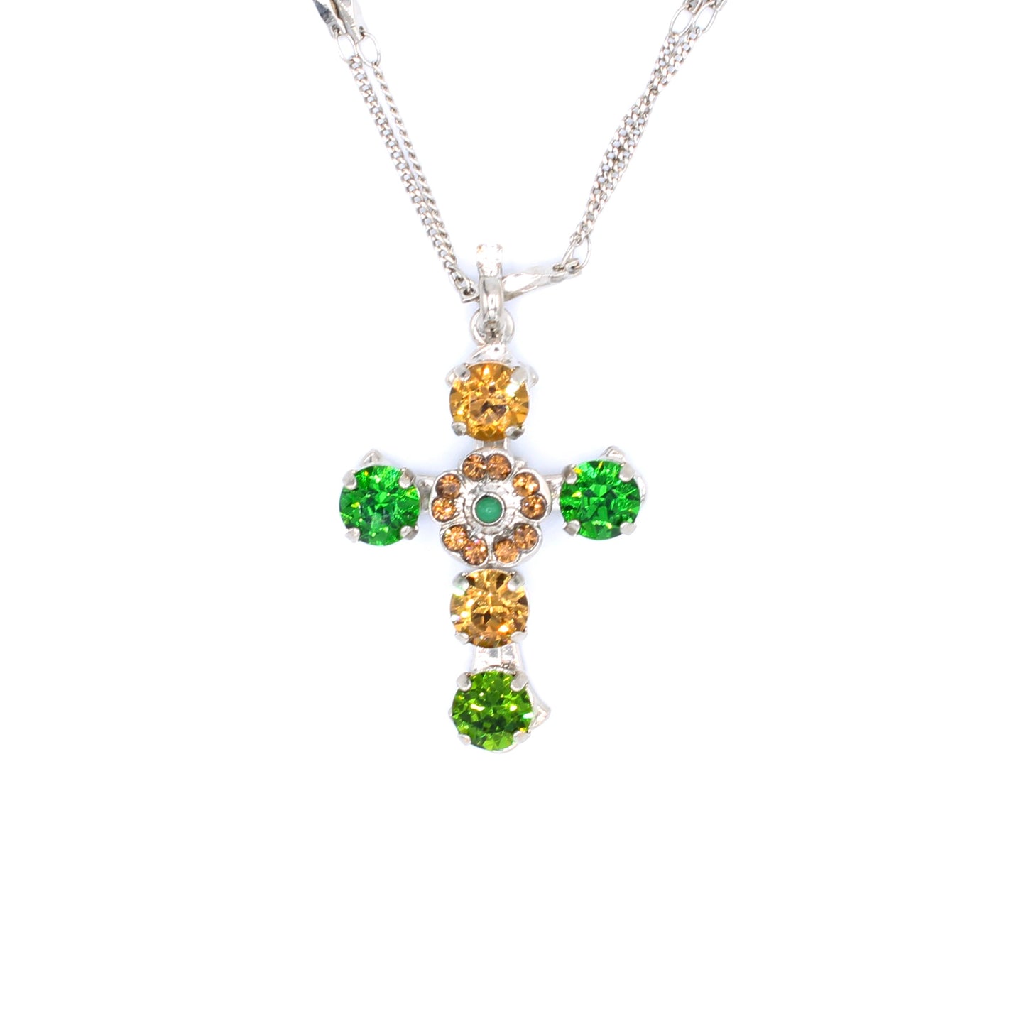 Evergreen Flower Cross Pendant