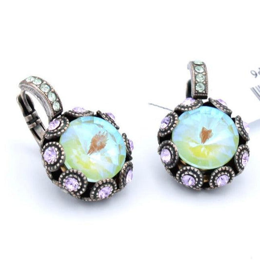 Mint Chip Collection Large Embellished Rivoli Earrings